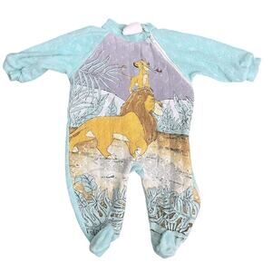 Rare 90s Vintage Lion King Onesie Simba Mufasa 9 12 Months Baby Pajamas Footie